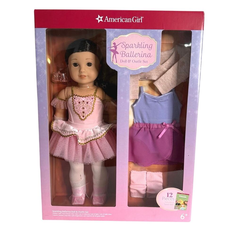 New in box American Girl sparkling ballerina doll & outfit set dark hair & eyes